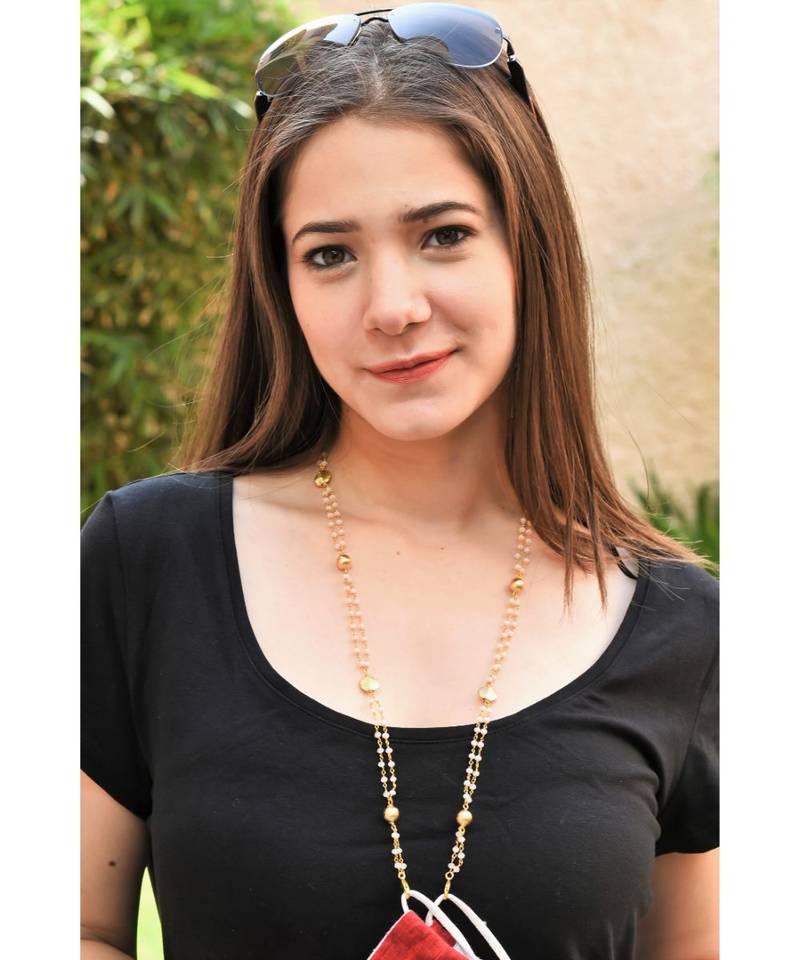 DUO Onyx Glass Beads, Gold Accents Necklace Mask Chain Eyeglass  Chain