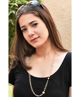 DUO Onyx Glass Beads, Gold Accents Necklace Mask Chain Eyeglass  Chain 4