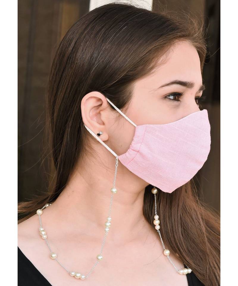 TRIO White pearls Necklace Mask Chain Eyeglass  Chain