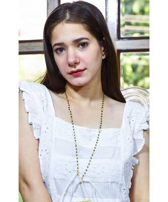 Emerald Green Crystal Necklace Mask Chain Eyeglass Chain 2
