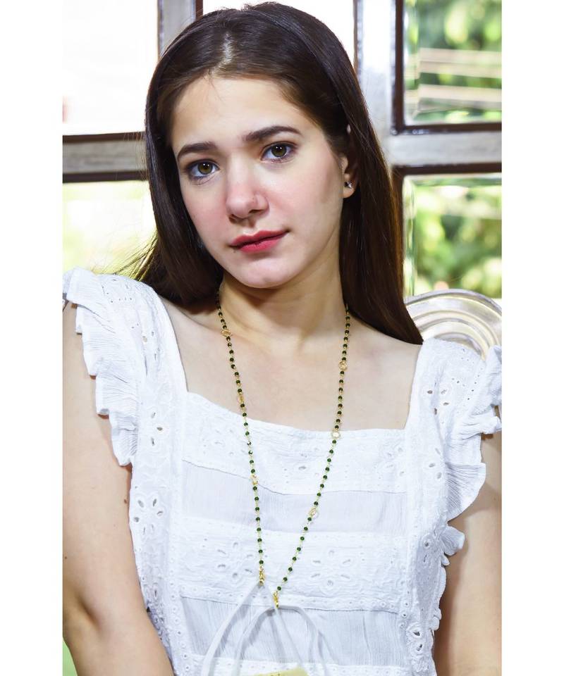 Emerald Green Crystal Necklace Mask Chain Eyeglass Chain