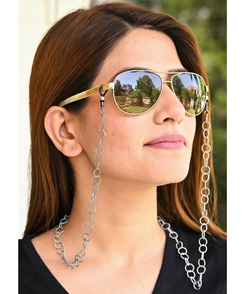 TWIST  Chain Antique Silver  Necklace  Mask Chain Eyeglass Chain