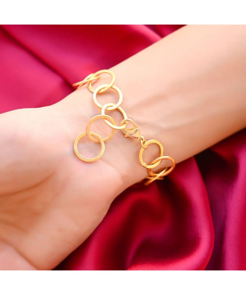 Handmade Brush CIRCLE Chain Bracelet