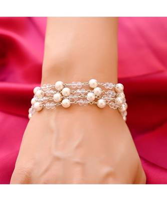 HEERA MOTI  TORSADE White Pearl Bracelet 1