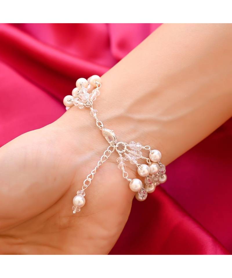 HEERA MOTI  TORSADE White Pearl Bracelet