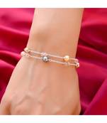 HEERA MOTI 2 Line Multi Pearl  SILVER Chain Bracelet