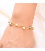 6mm DUO  Multi Pearl Gold Chain  Bracelet