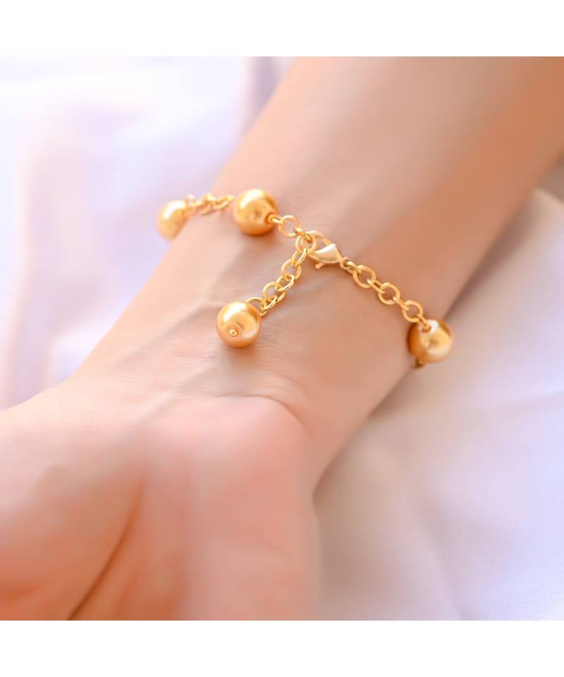 PURE Golden 10mm Pearl Bracelet