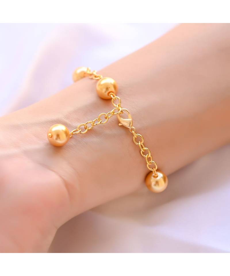 PURE Golden 10mm Pearl Bracelet