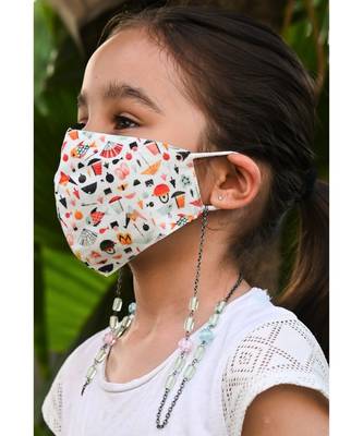 CRACKLE Necklace Mask Chain Eyeglass Chain with Pale Green beads  KIDS 1