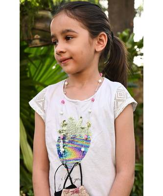 PINKIE , White Beads Necklace Mask Chain Eyeglass Chain  KIDS 3