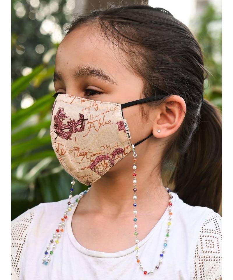 RAINBOW Chain with pearls Necklace Mask Chain Eyeglass Chain  KIDS