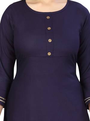 Blue plain cotton girls-top-bottom 5