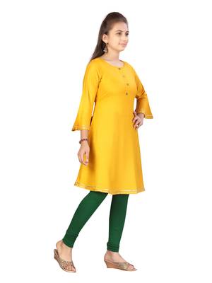 Yellow plain cotton kids-tops 2