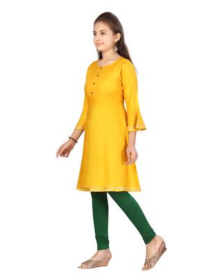 Yellow plain cotton kids-tops 3