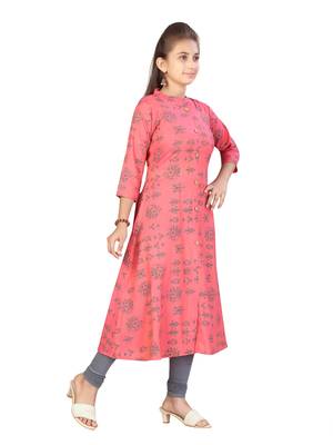 Red printed cotton kids-tops 2