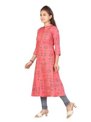 Red printed cotton kids-tops 3