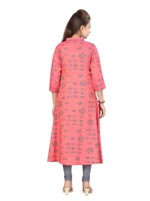 Red printed cotton kids-tops 4