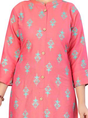 Pink printed cotton kids-tops 5
