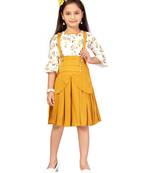 White plain blended cotton girls-top-bottom