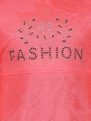 Red plain net kids-frocks 5