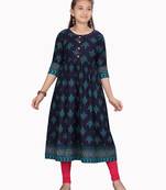 Blue plain pure cotton girls-top-bottom