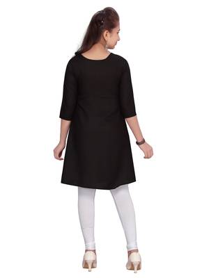 Black plain pure cotton girls-top-bottom 4