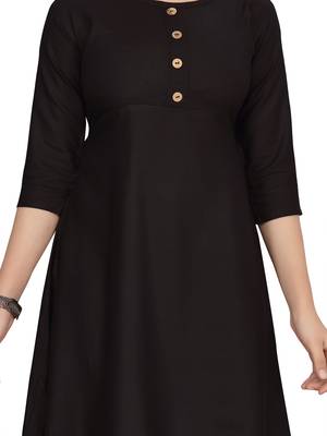 Black plain pure cotton girls-top-bottom 5
