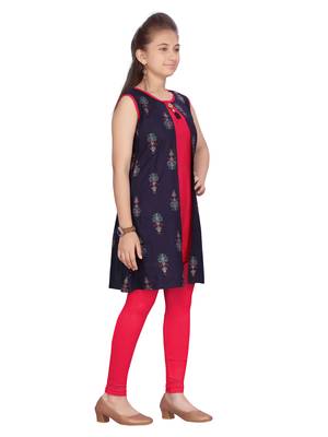 Blue printed pure cotton girls-top-bottom 2