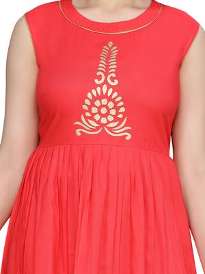 Red printed pure cotton girls-top-bottom 5