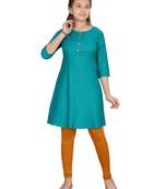 Green plain pure cotton kids-tops