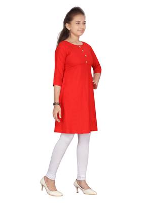 Red plain pure cotton kids-tops 2