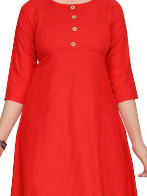 Red plain pure cotton kids-tops 5