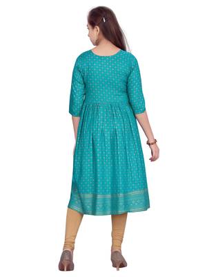 Green printed pure cotton kids-tops 4