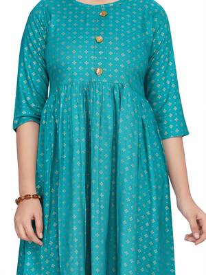 Green printed pure cotton kids-tops 5