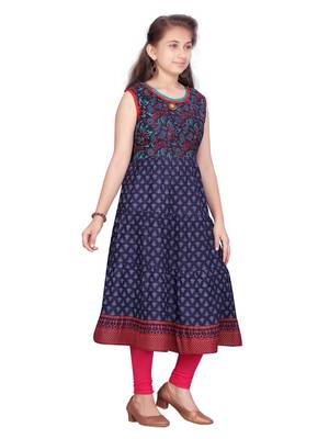 Blue printed cotton kids-tops 2