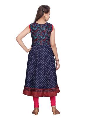 Blue printed cotton kids-tops 4