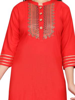 Red printed pure cotton kids-tops 5