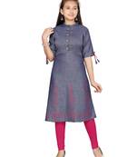 Blue plain pure cotton kids-tops