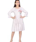 Red plain cotton kids-frocks