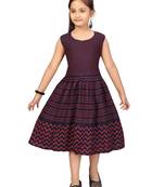 Blue plain cotton kids-frocks