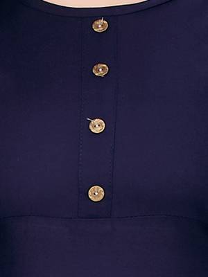 Blue plain cotton girls-top-bottom 5