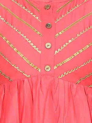 Red hand woven cotton girls-top-bottom 5