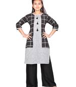 Black plain cotton girls-top-bottom