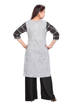 Black plain cotton girls-top-bottom 4