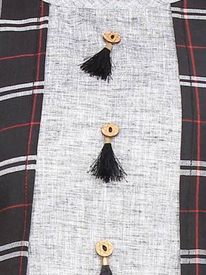 Black plain cotton girls-top-bottom 5