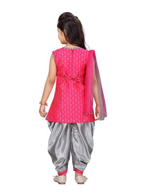 Pink hand woven cotton girls-top-bottom 4
