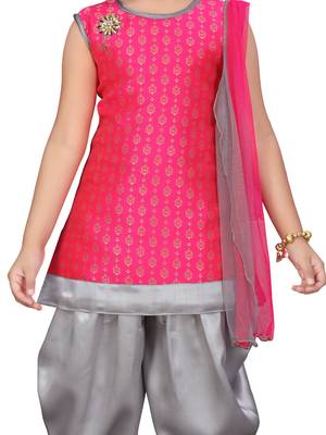 Pink hand woven cotton girls-top-bottom 5