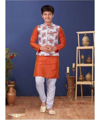 Vastra swarg boys Kurta Pajama with Jacket 1