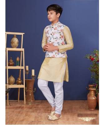 Vastra swarg boys Kurta Pajama with Jacket 2